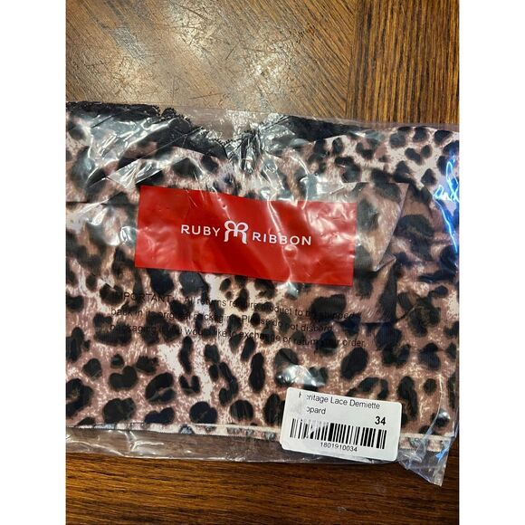 Ruby Ribbon Heritage Lace Demiette Leopard Nwt Size 34 - Picture 2 of 5